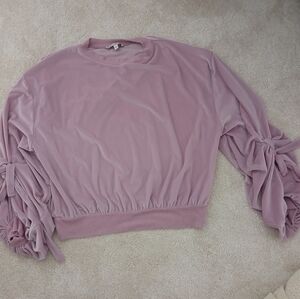 Express Mauve Velvet Long Sleeve Top